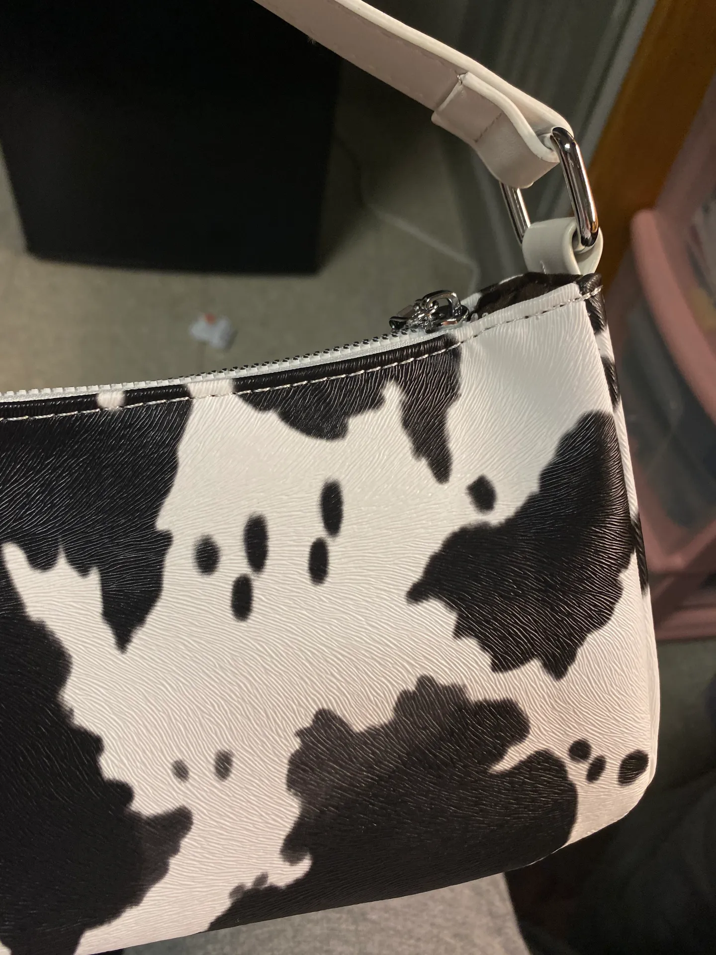 SheIn Cow Print baguette bag - Image 3