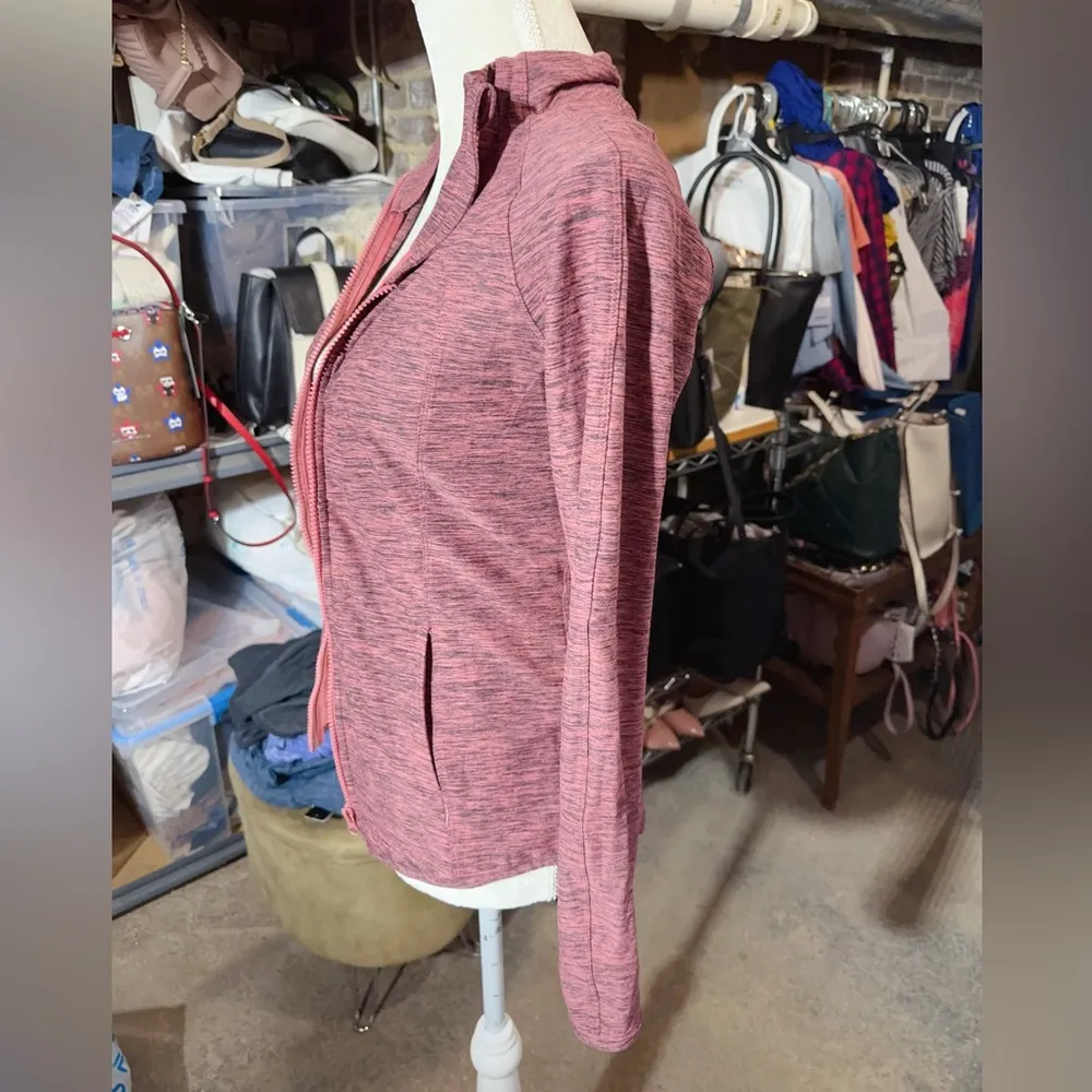 YOGALICIOUSLUX color HTR.SLATE ROSE super stretchy active jacket top long sleeve - Image 2