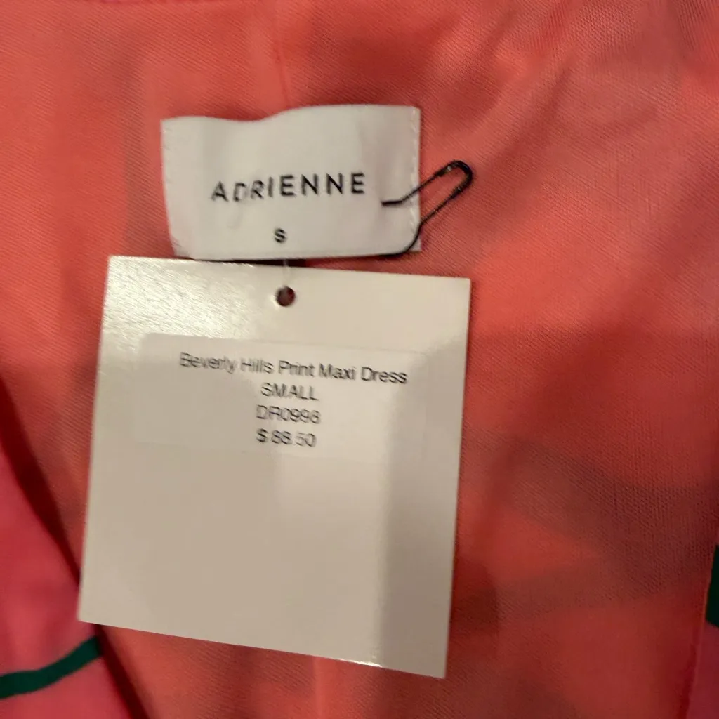 NWT Adrienne Palmer Beverly Hills Print Oversized Maxi Dress Small Resortwear - Image 12