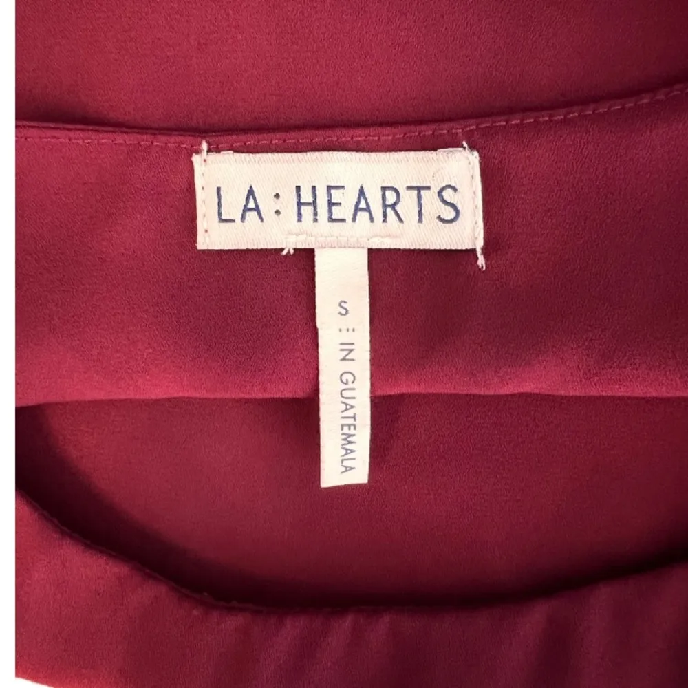 L.A. Hearts scalloped hem crop tank top - maroon size S - Image 3