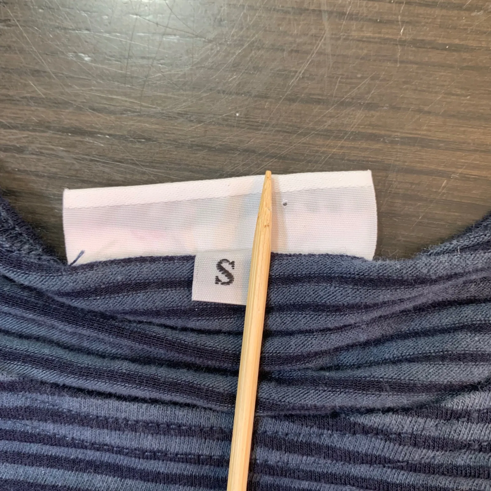 Bryn Walker Striped Bell Sleeve Top Navy Blue S Made USA Cotton Blend Timeless - Image 4