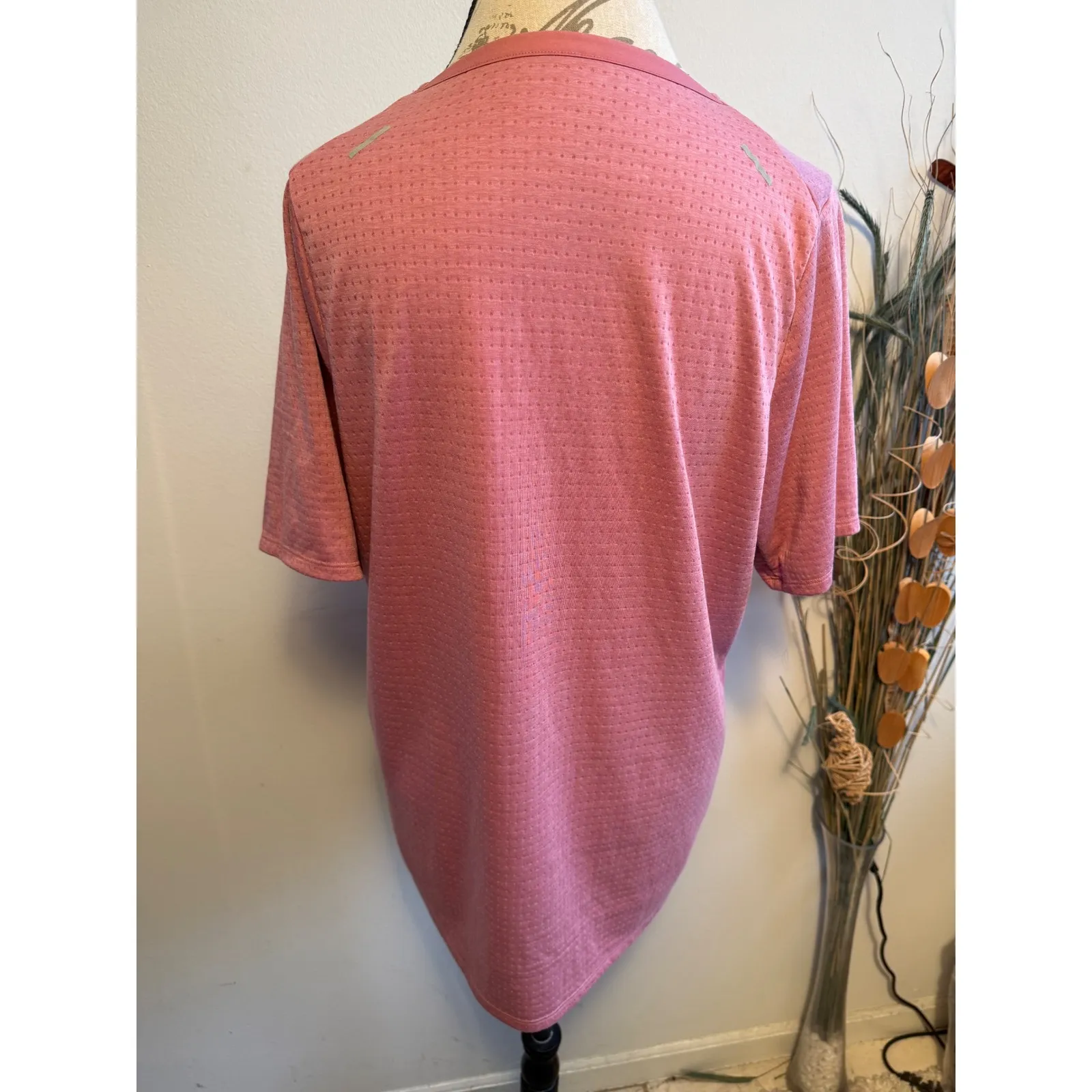 Nike Running Dri Fit Pink Short Sleeve Athletic T Shirt Womens - Image 3