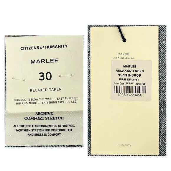 Citizens of Humanity Marlee Relaxed Taper Jeans Sz 30"‎ Freeport Light Wash NEW! - Image 8