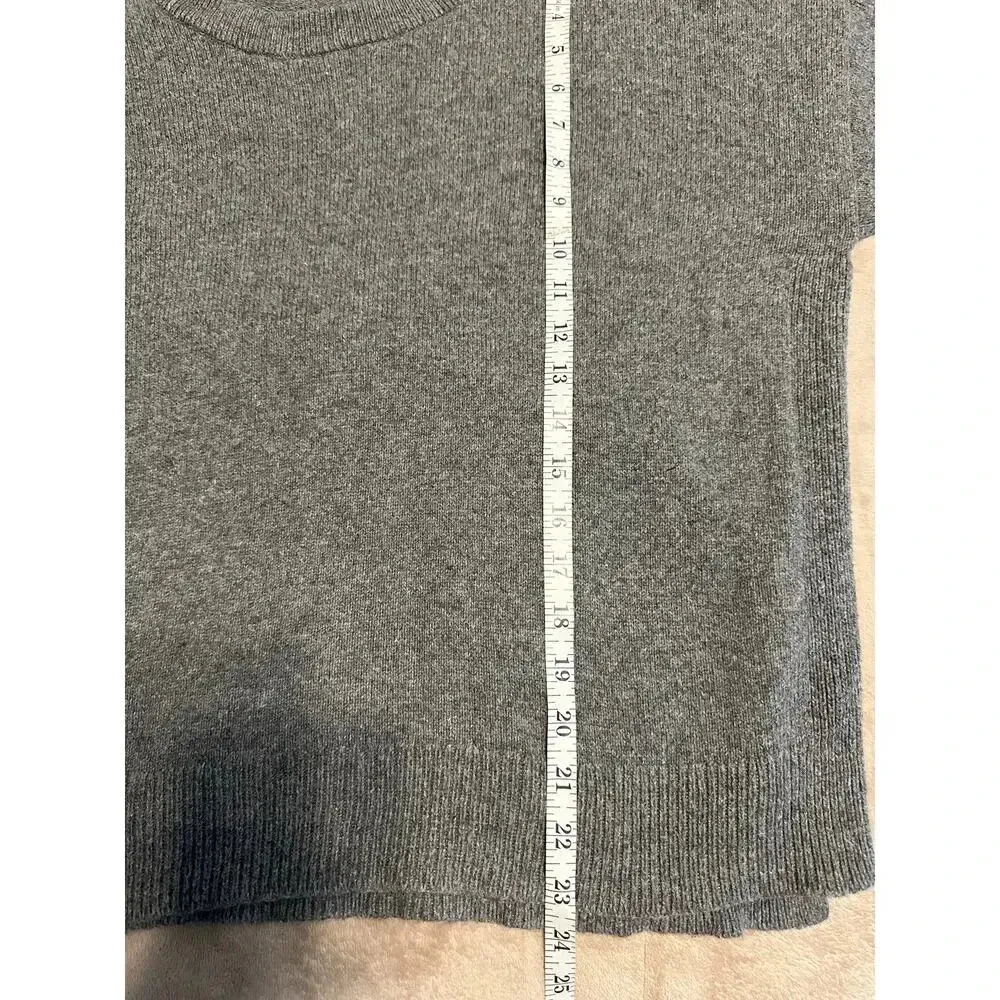 Madewell Cotton Blend Crewneck Sweater Size Large Gray Tie Sleeves Bow Pullover - Image 6