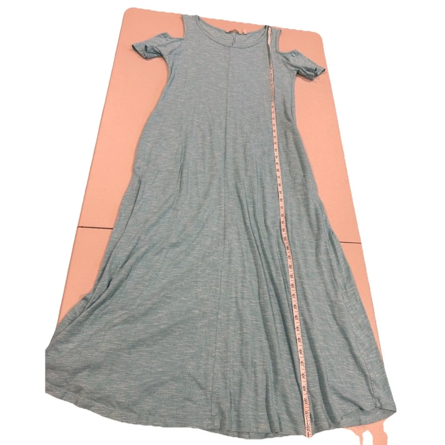 Soft Surroundings Maxi Dress Womens Medium Cold Shoulder Pockets Travel Casual - Image 6