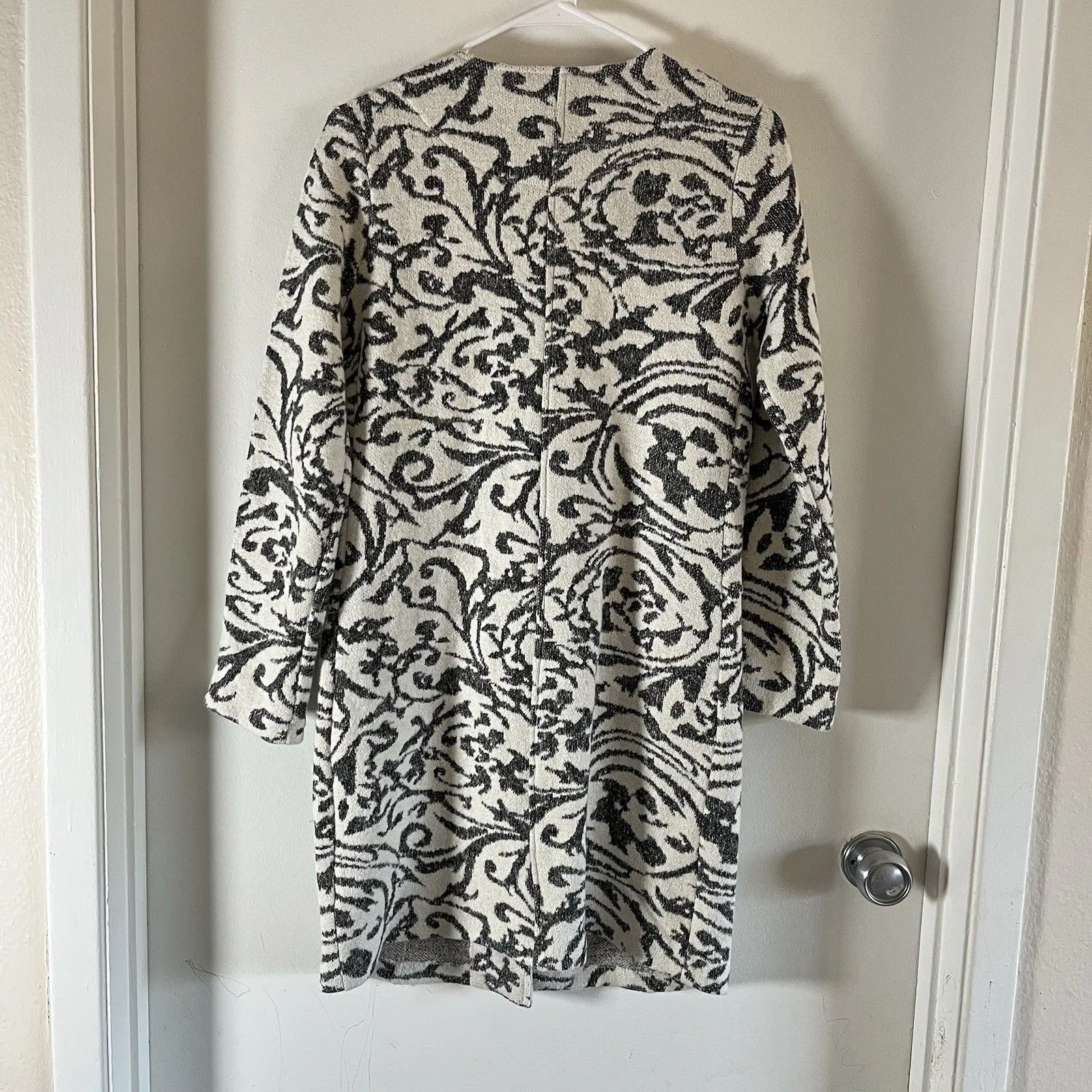 Nanette Lepore  Sz S Fit M Wool Blend Jacquard Button Sweater Coat Longline - Image 3