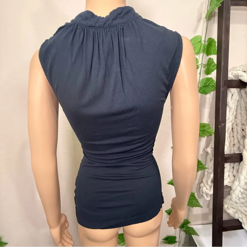 Banana Republic Black Sleeveless faux wrap Top - Image 7