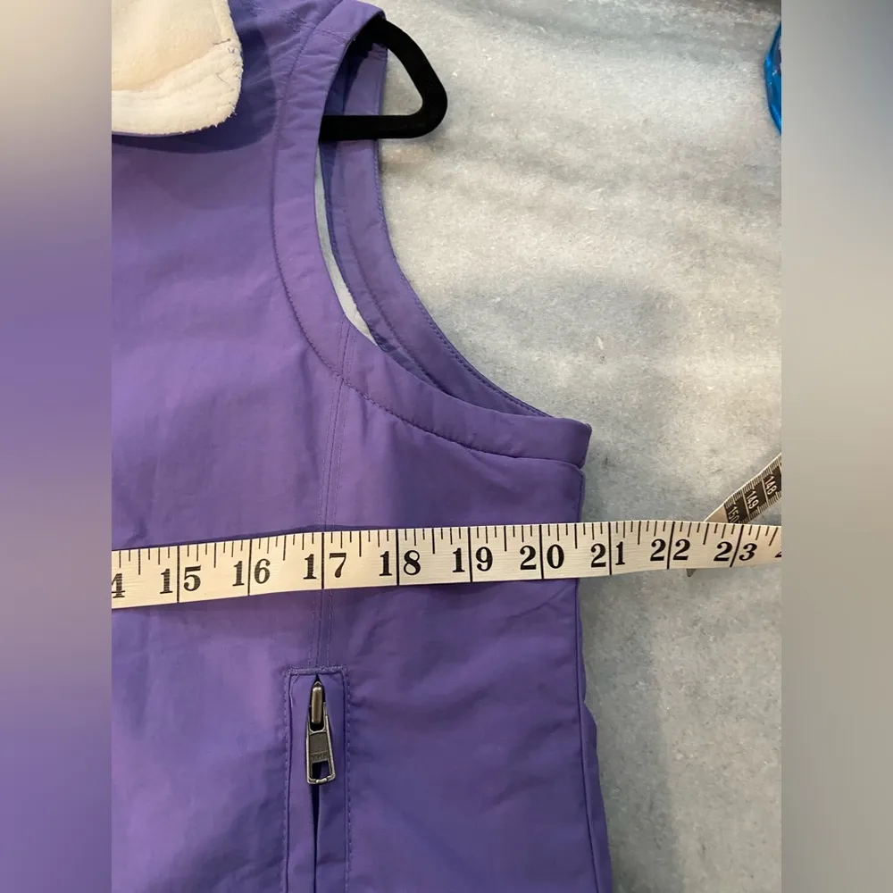 L.L. Bean Size M Purple White Full Zip Fleece Lined Soft Shell Vest Zip Pkckets Size M - Image 7