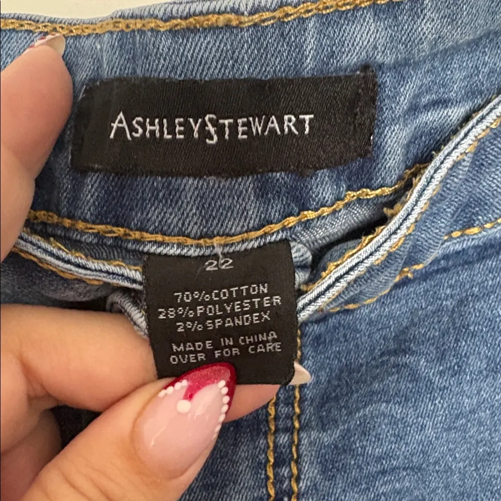 Ashley Stewart Graffiti Love Jeans Blue Size 22 - Image 7