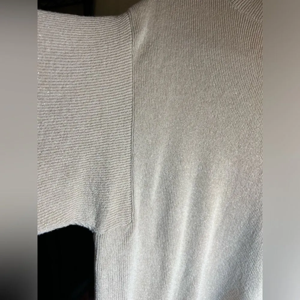 Chico’s Zenergy cotton cashmere metallic blend turtleneck sweater w gold shimmer - Image 8