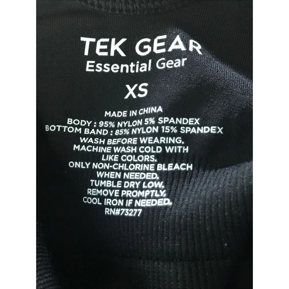 Tek Gear Sports Bra Women’s Seamless Longline Size XS NWT Black Low Impact - Image 2