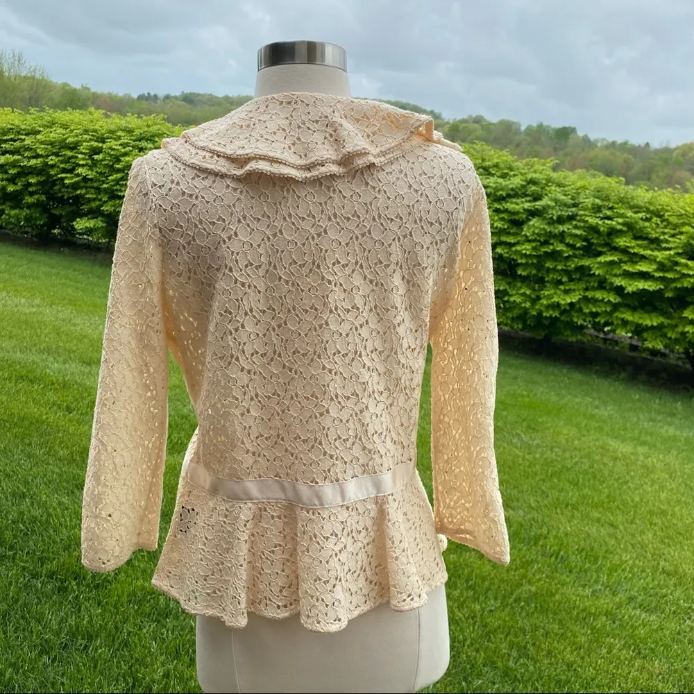 INC Cream Lace Jacket Size M - Image 5