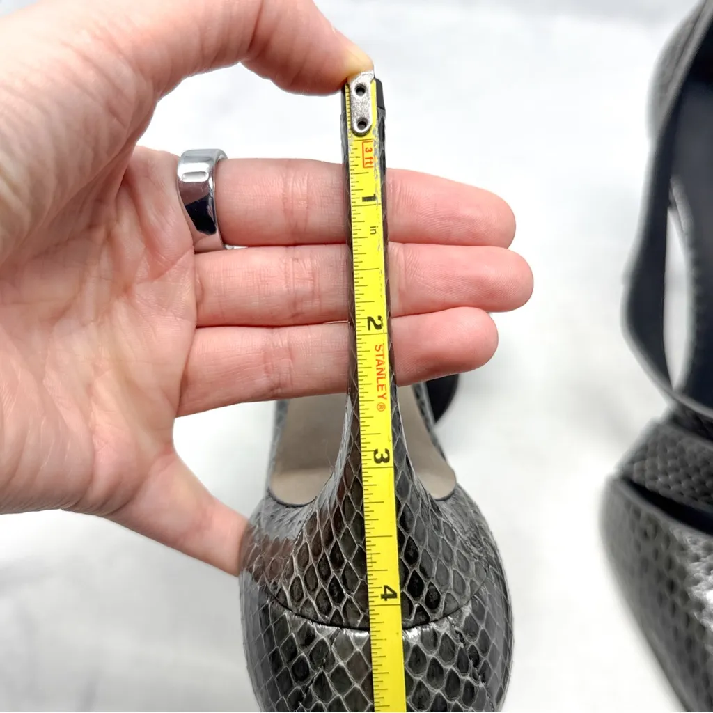 NEW Alexander Wang Marcelle Snakeskin Strappy Pointed Toe Pumps Heels Leather 40 - Image 12