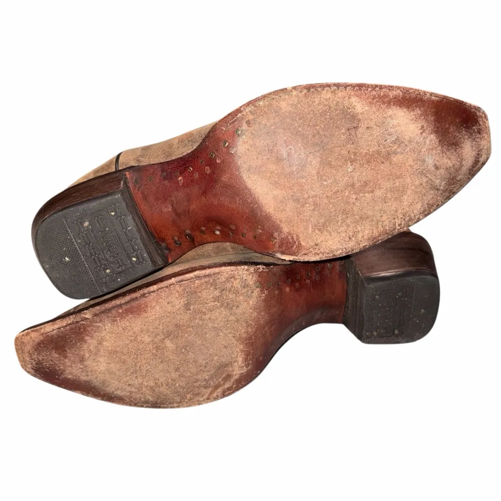 Corral Brown Distressed Leather Western Cowgirl Snip Toe Boots Shoes size 8.5 - Image 9