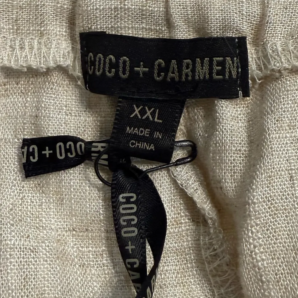 Coco + Carmen Cream Linen Blend Pant With Fringe Hem - Image 5