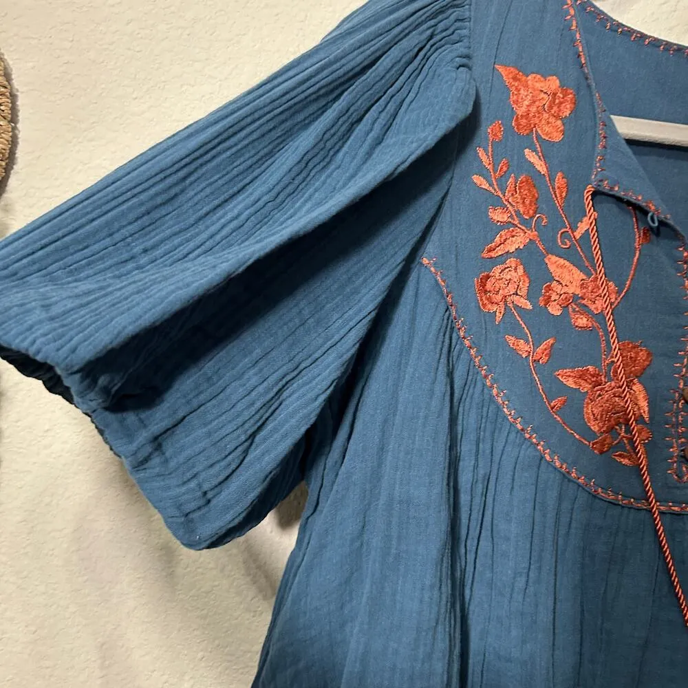 NEW Free People Rosa Linda Embroidered Babydoll Mini Dress XS Oversized $148 - Image 11