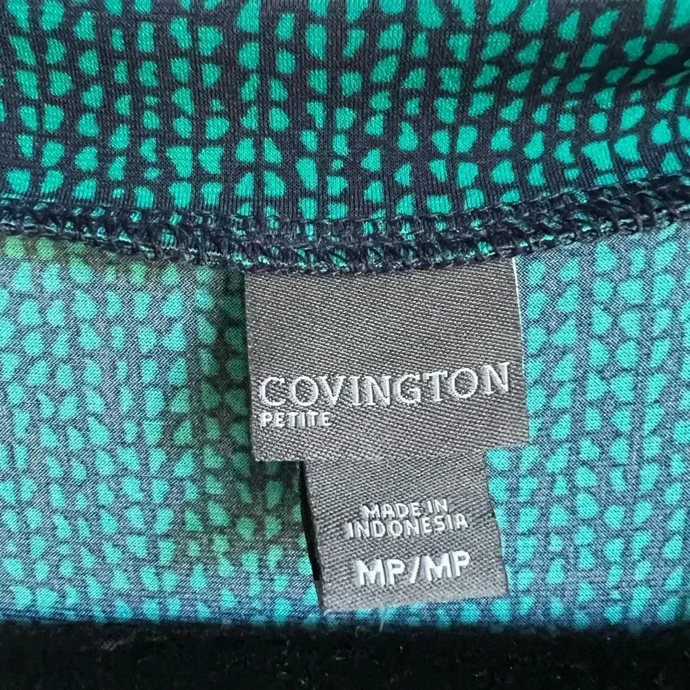 Covington Petite Green Maxi Dress MP Sleeveless Faux Wrap Tie Waist Long - Image 4