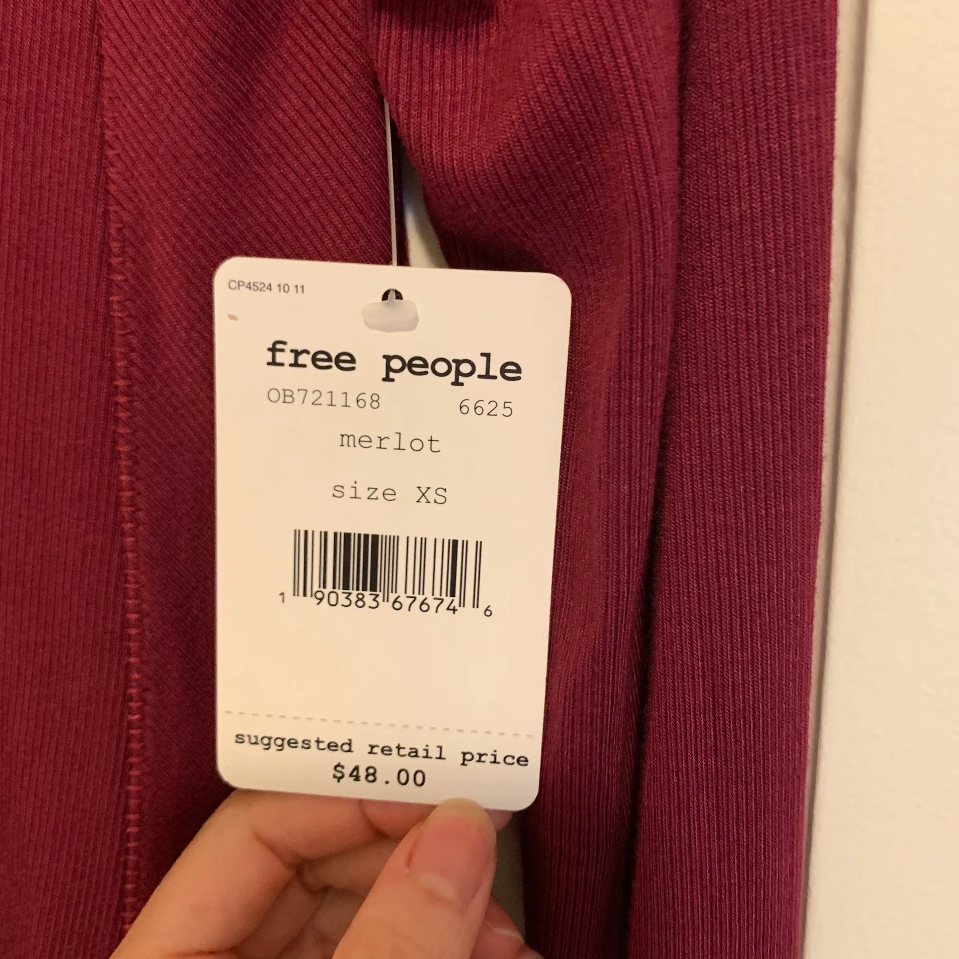 Free People January maroon Tunic long knit top NWT - Image 9