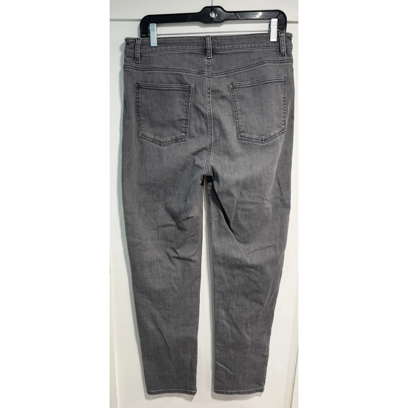 EILEEN FISHER Relaxed Fit Straight Leg Gray Denim Jeans Org Cotton Size 10 - Image 2