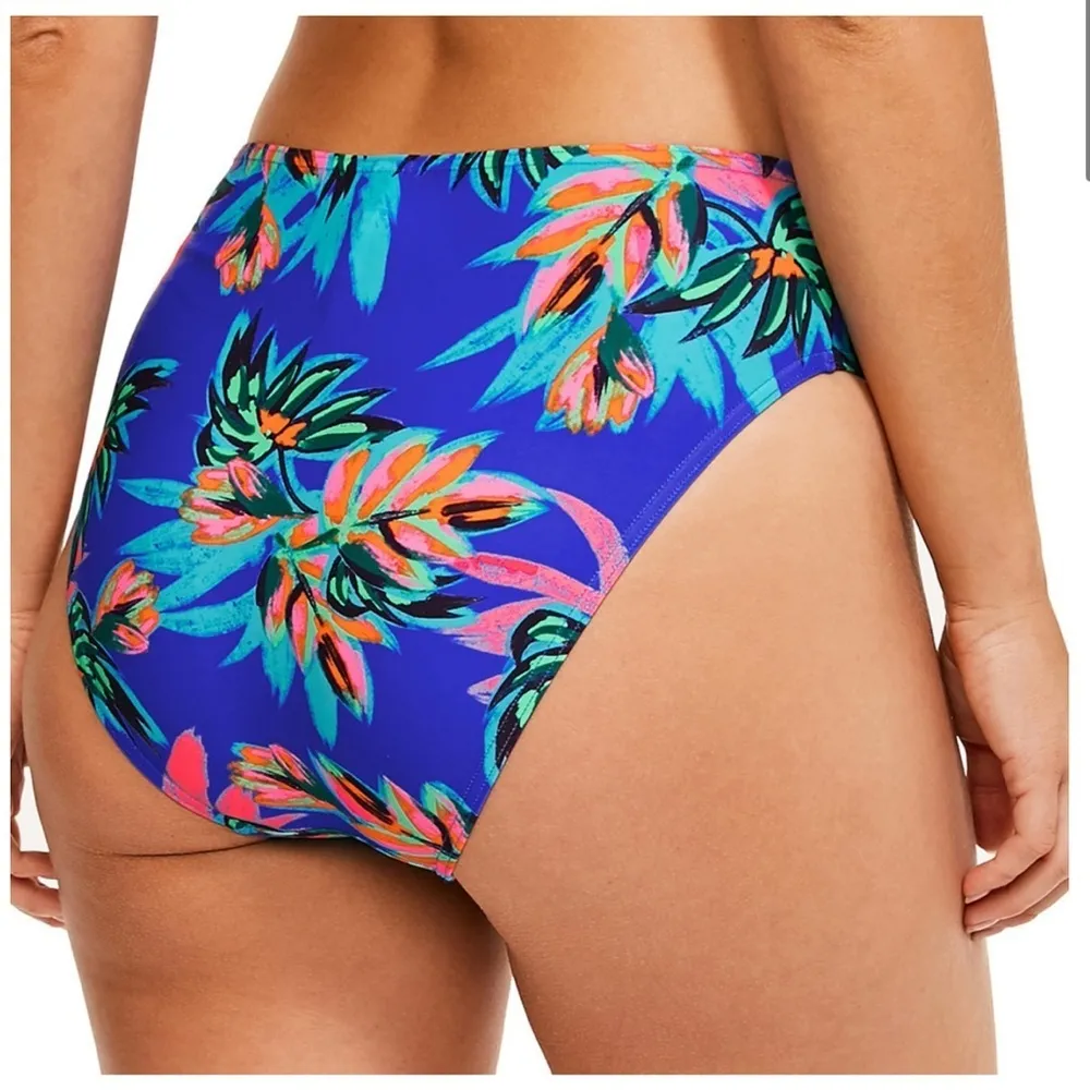 Figleaves Fiji high waisted high leg bikini brief purple palm size 8 NWT - Image 2