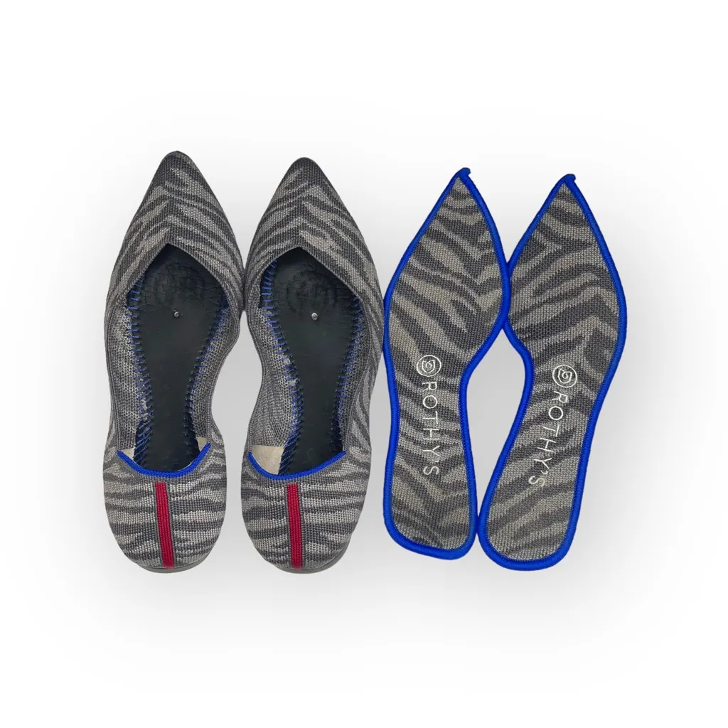 VHTF: Retired Rothy’s ➤ The Point Flats ➤ Grey Zebra Stripe Print ➤ 8M ➤ Sustain - Image 12