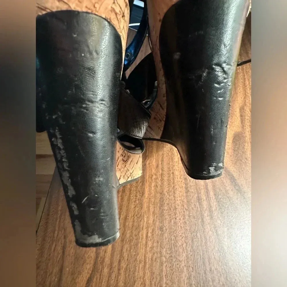 White House Black Market black wedge sandals - Image 7