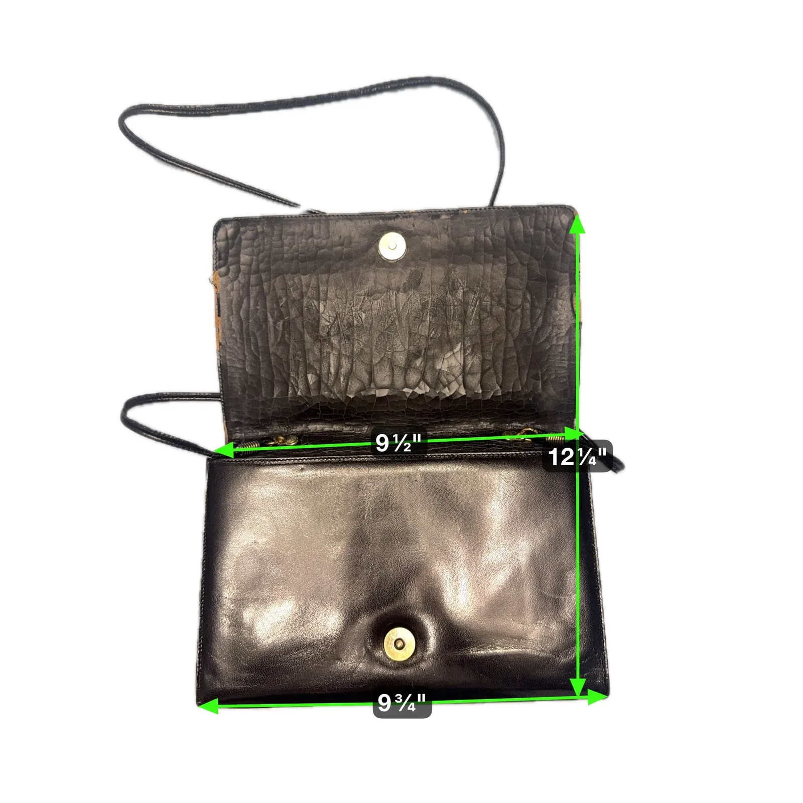 Bruno Magli Bologna Made in Italy Black Leather Suede Convertible Crossbody Bag - Image 4