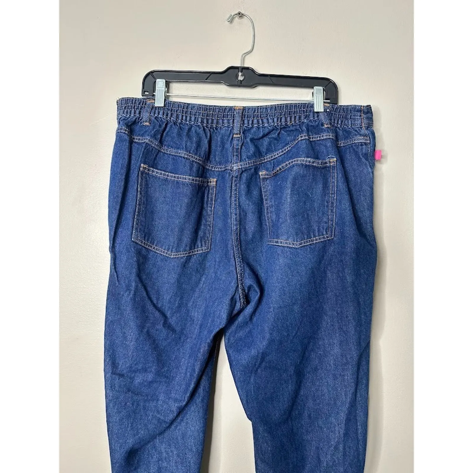 Woman Within Womens 18WP Jeans Dark Wash Straight Stretch Elastic Back Waist - Image 3