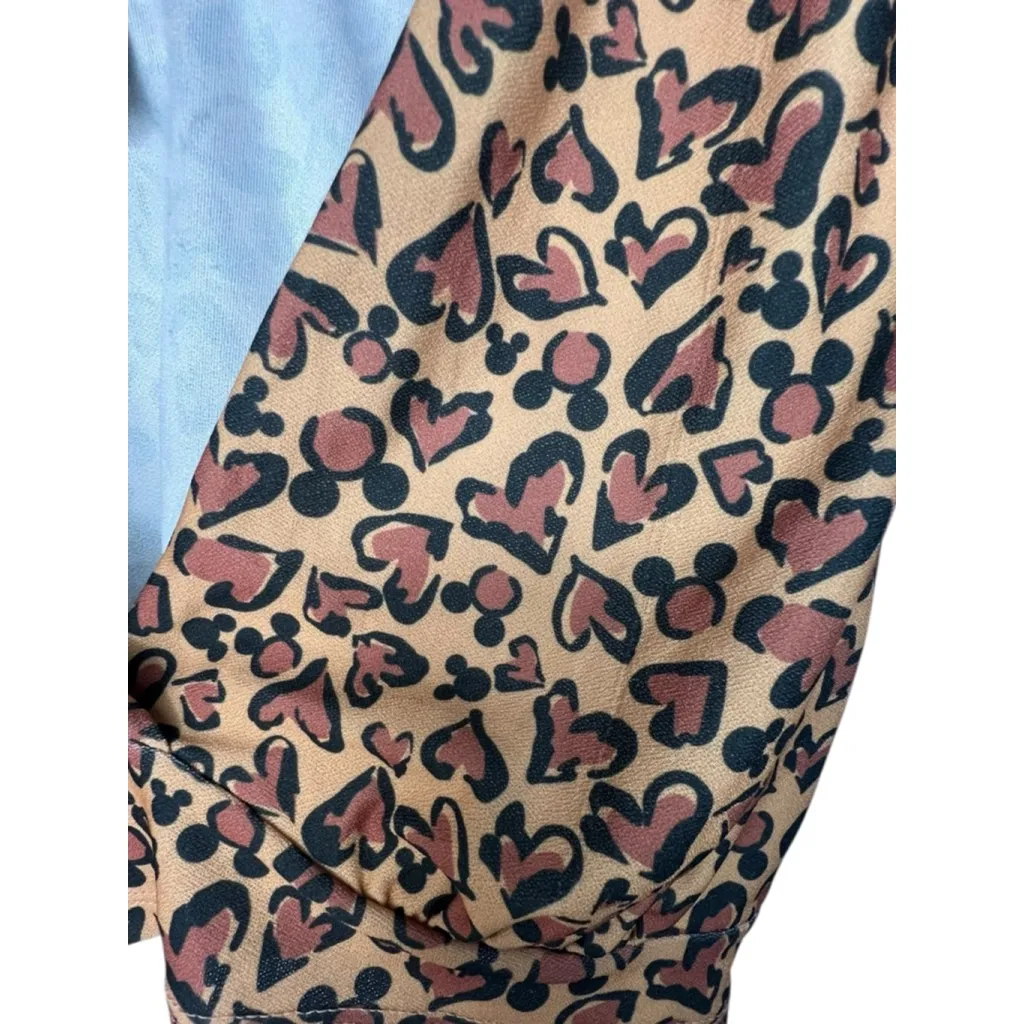 Disney Brown And Black Micky Mouse Leopard Print Bralette Crop Top - Image 2