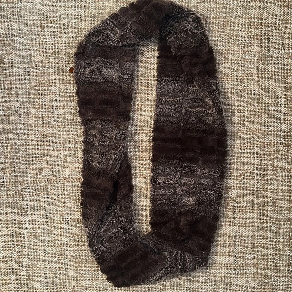 **LAST CALL** Evelyn K Faux Fur Infinity Scarf Brown - Image 3
