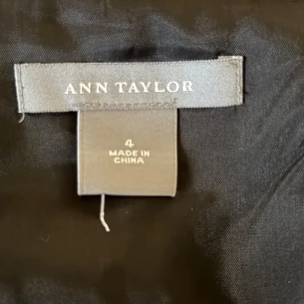 Ann Taylor Dark Gray Floral Wool A-Line Skirt 4 Asymmetrical Peplum Cottage Goth - Image 9