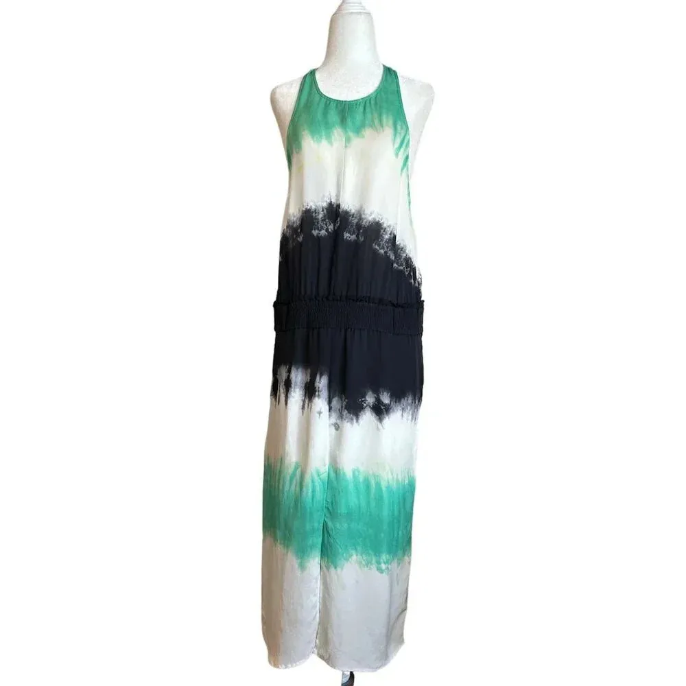 A.L.C. Tallulah Dress in Multicolor 8 Womens Tie Dye Satin Midi - Image 7