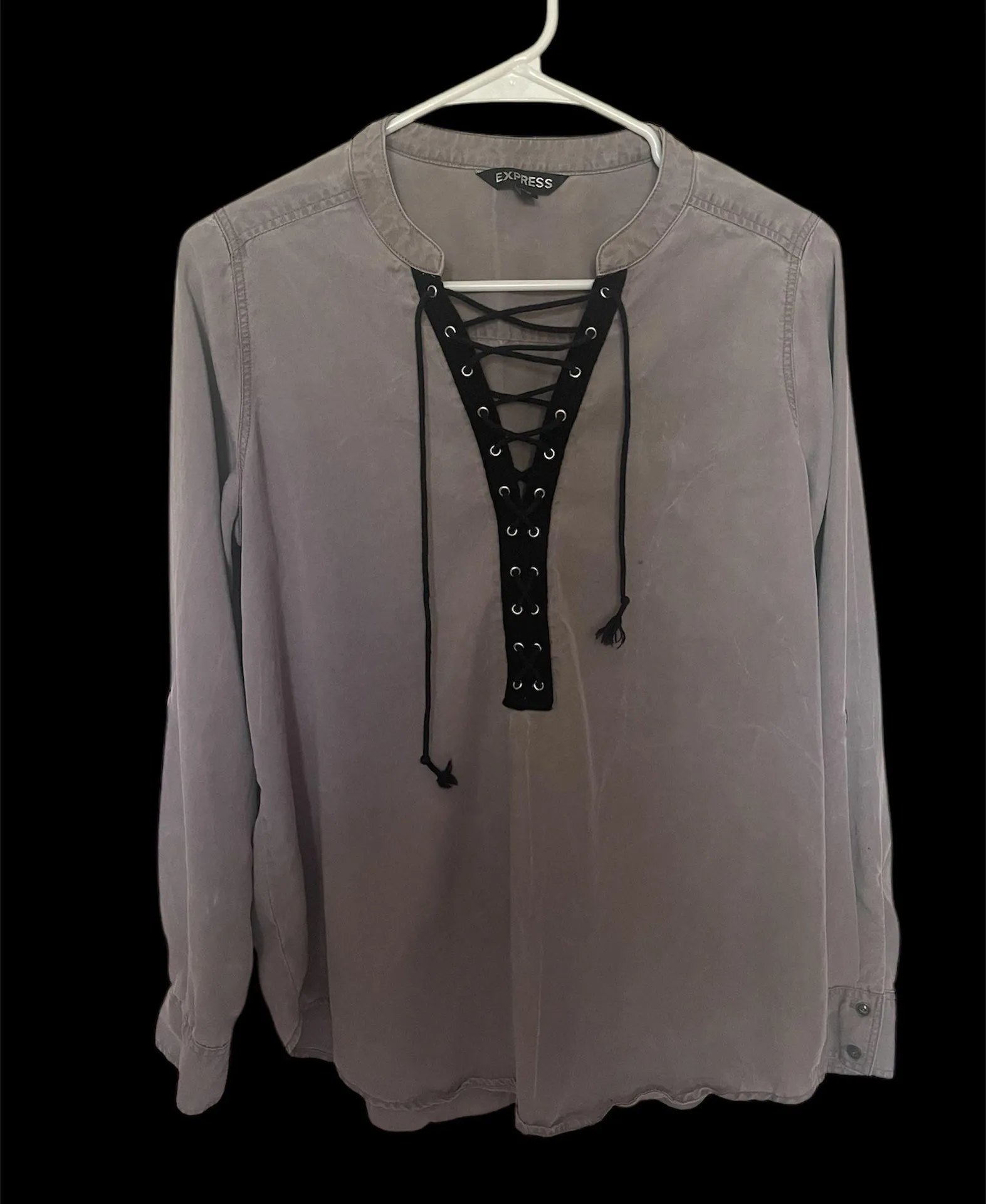 Distressed Lace Up Top - Image 2