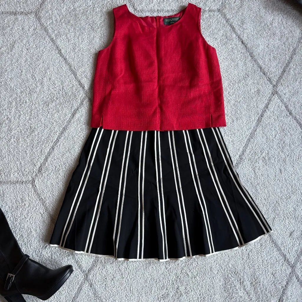 Vintage Red Structured Sleeveless Top Petite Classic 90s Minimalist Style - Image 4