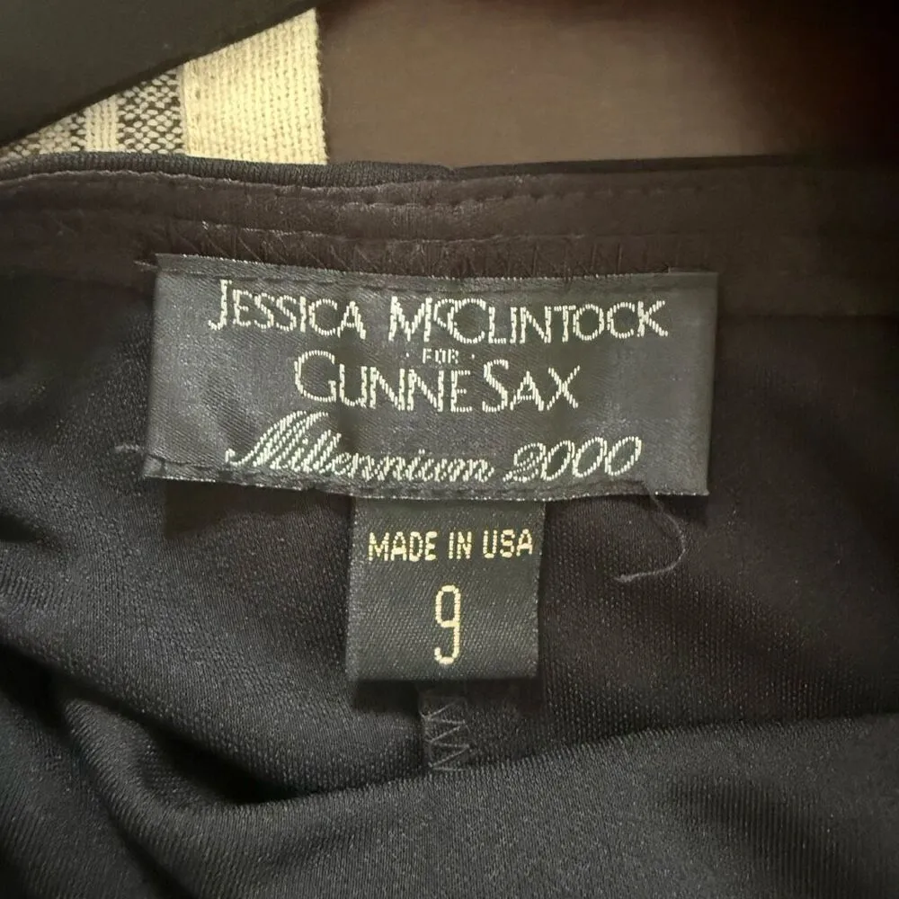 NWT NOS Vintage 90s Jessica McClintock Black Grecian Cut Out Column Formal Gown - Image 11