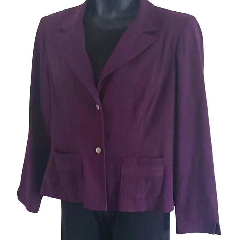 Sag Harbor  Women's Button-Down Blazer – Size 14, Plum - Image 4