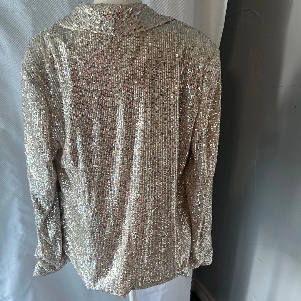 Cato Gold Blazer Elegant Metallic Suit Jacket - Image 4