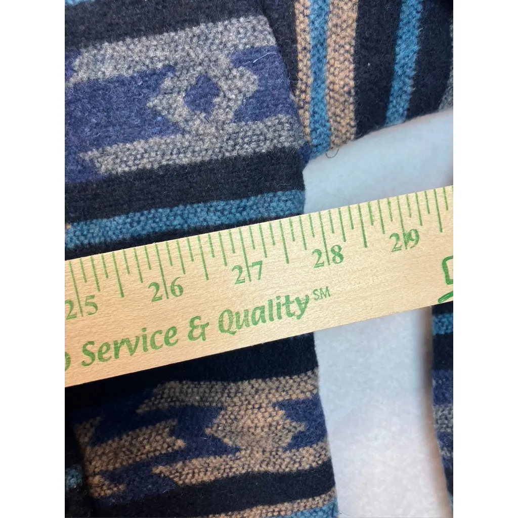 Perch by Blu Pepper Aztec Print Flannel Shirt Jacket Women's 1XL Blue Tan Black Size undefined - Image 6