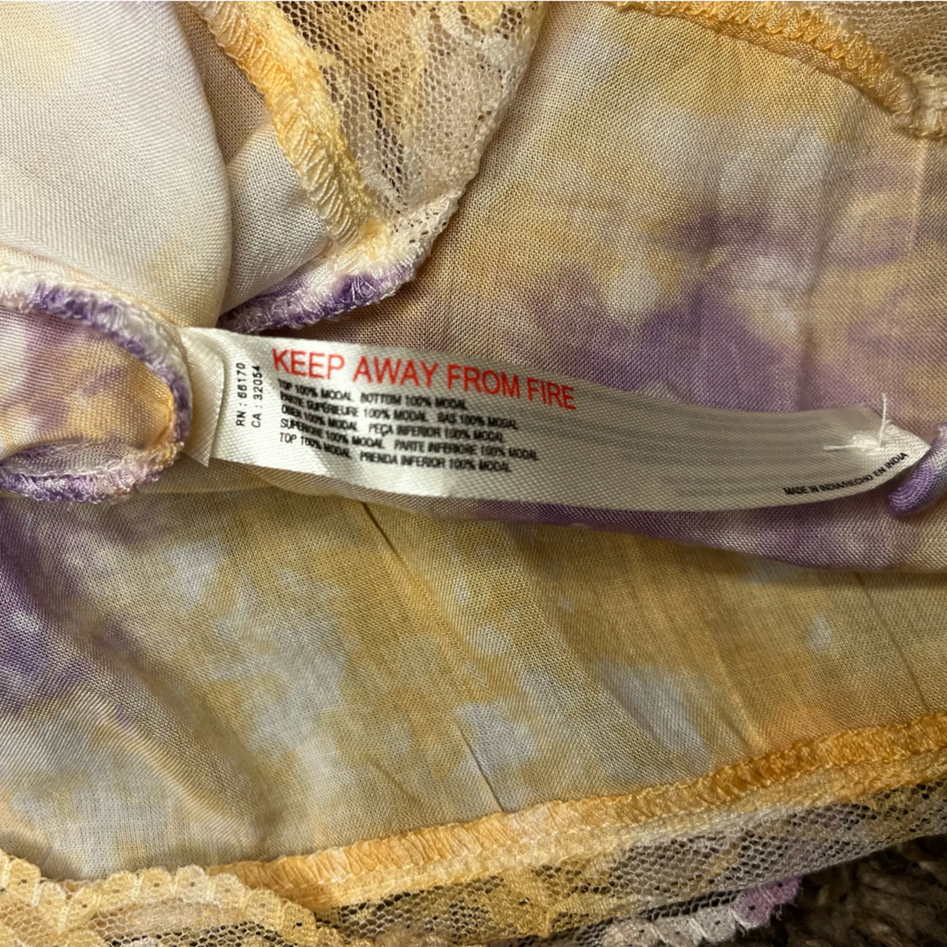 NWT! Anthropologie Purple and Yellow Tie-Dye Lace Trimmed Cami - Image 10