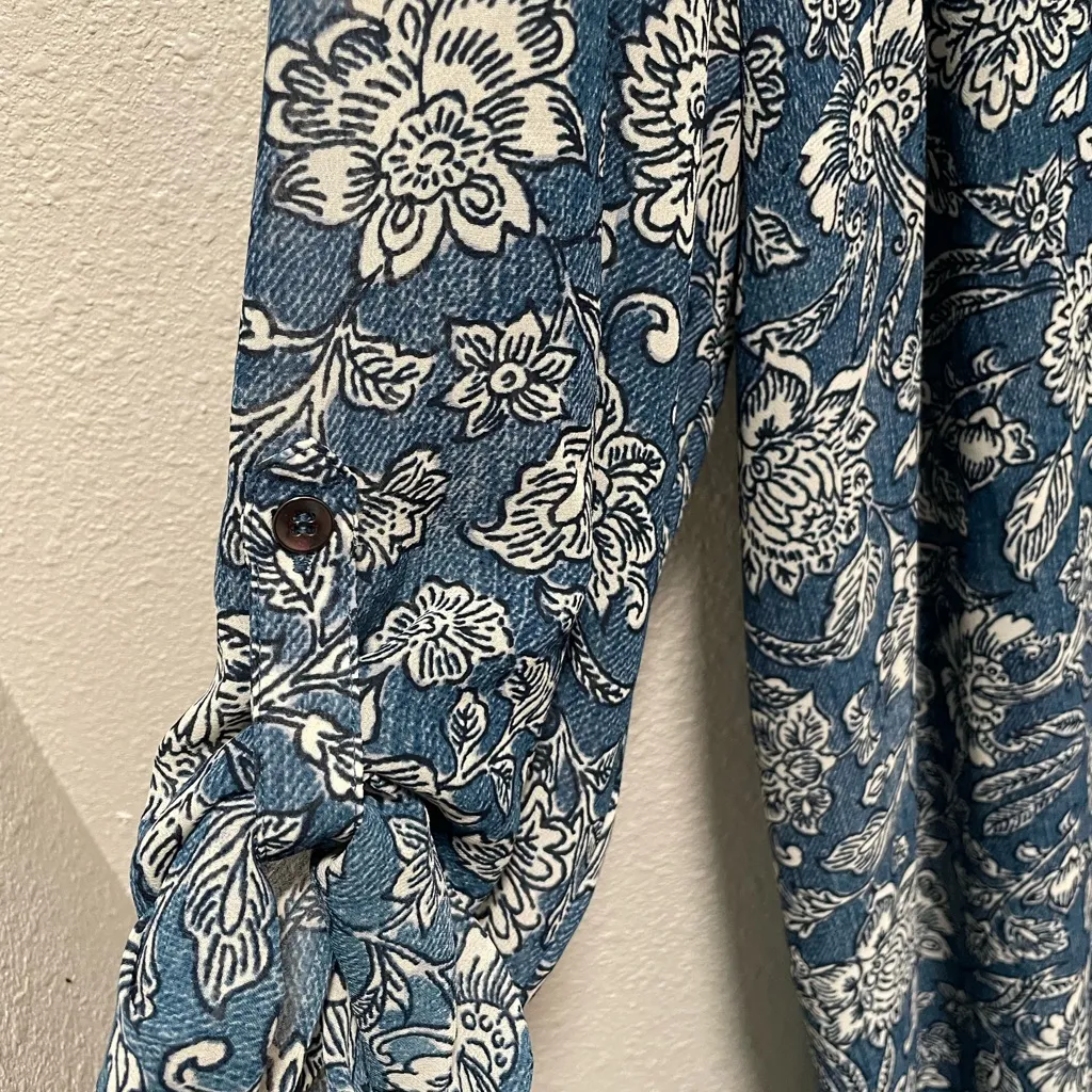 Catherines Blue Bishop Sleeve Notched Collar Dress Size undefined - Image 4