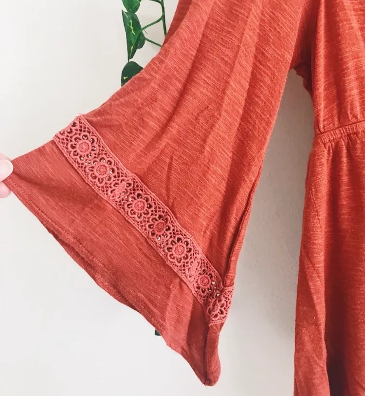 Decree  Burnt Orange Flowy Blouse  - Image 2