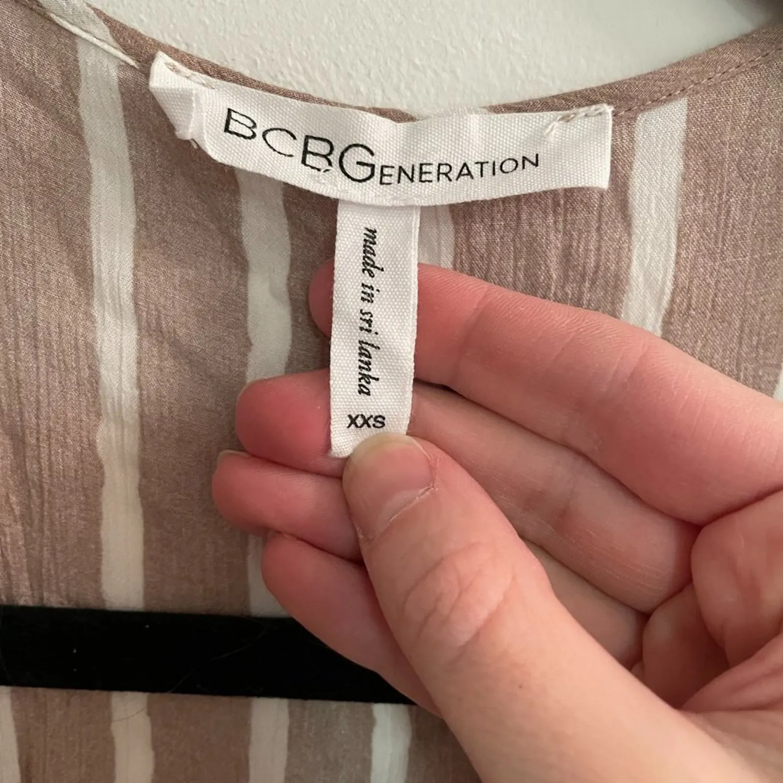 BCBG Stripe Romper Beige - Image 5