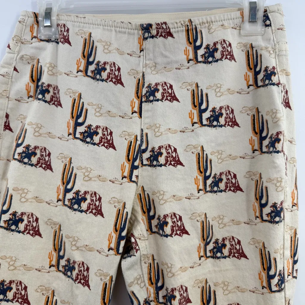 rock & roll denim bragain bells high rise desert print pull on flare jeans 27x34 Brown Size 27 - Image 2