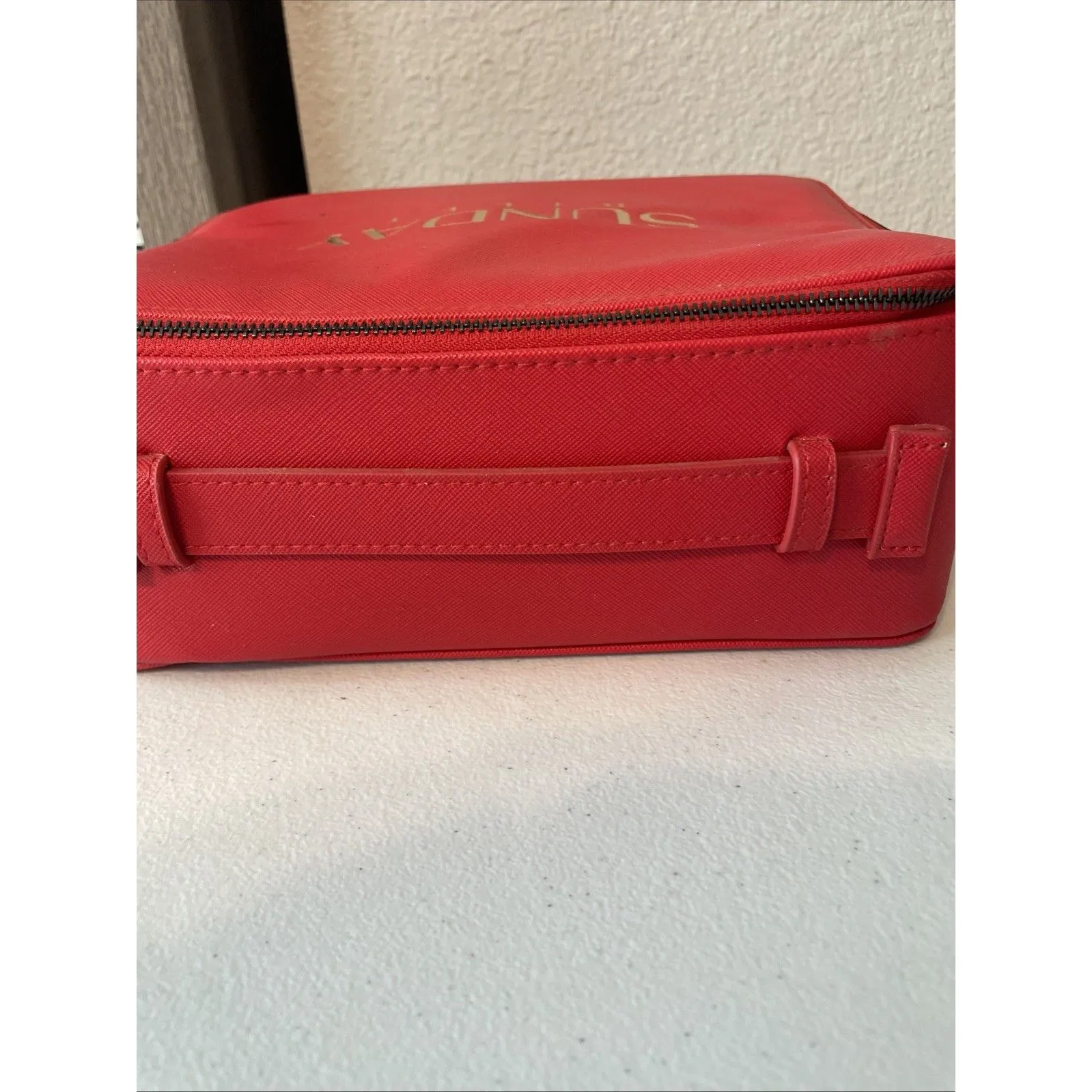 Sunday Riley Cosmetic Bag 10x7x4 Inches Red NEW - Image 6