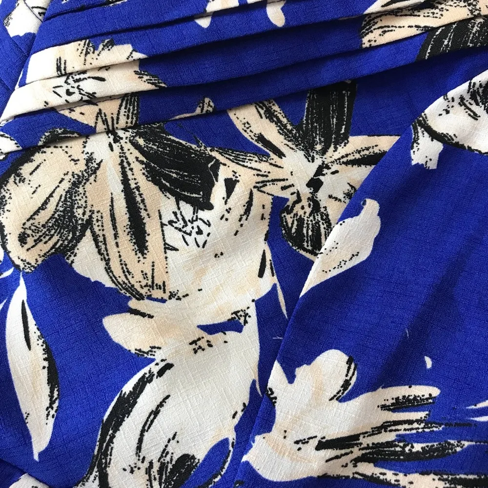 🧚‍♂️Karlie Blue Floral Mini Fit n Flare Dress Size L - Image 7