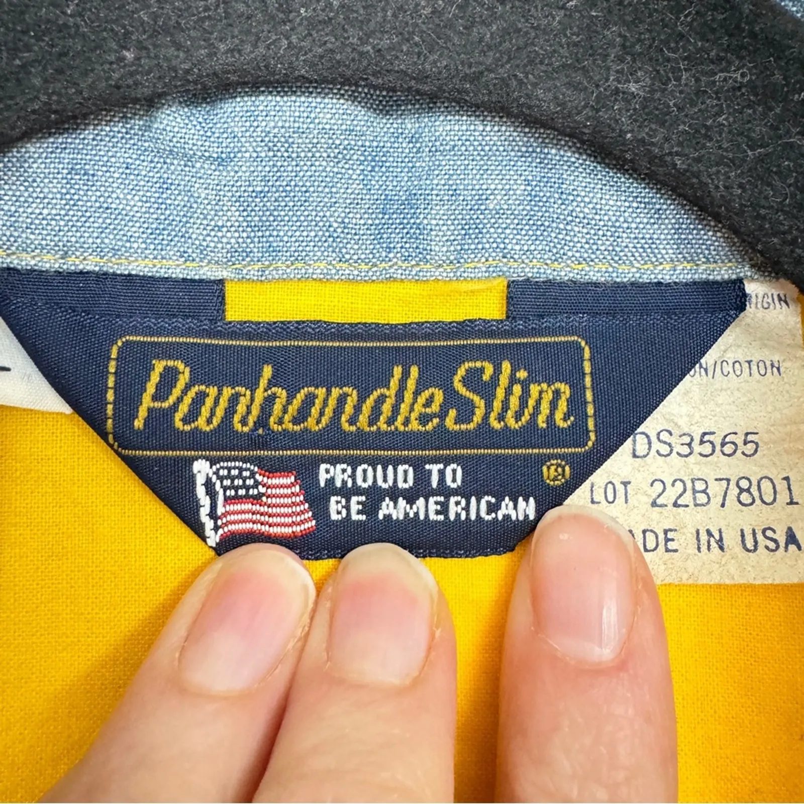 Vint Panhandle Slim Yellow Button Down Shirt Womens L Western Casual Long Sleeve Size L - Image 8