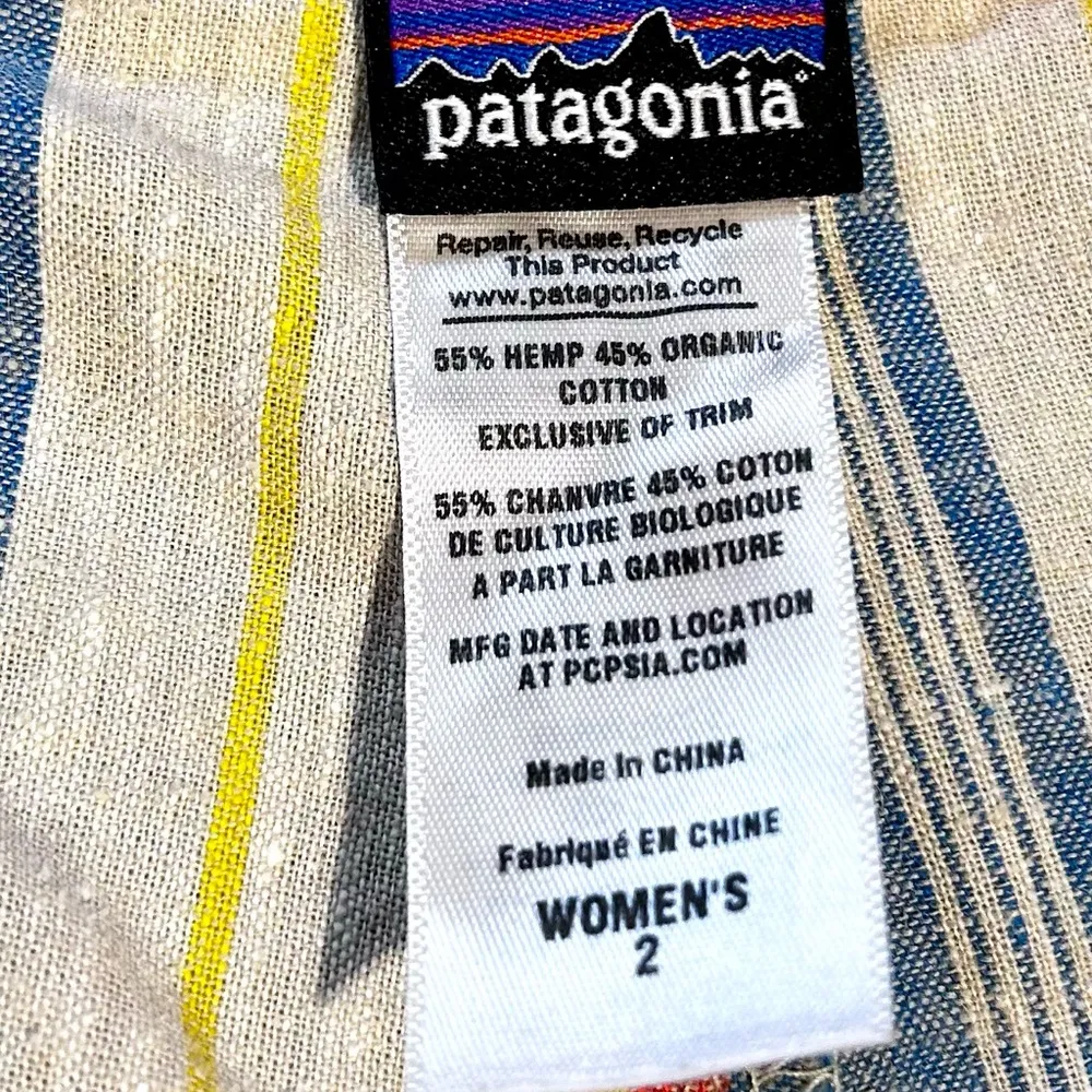 PATAGONIA Island Hemp Baggies Striped Rolled Cuff Lightweight Shorts Womens 2 - Image 8