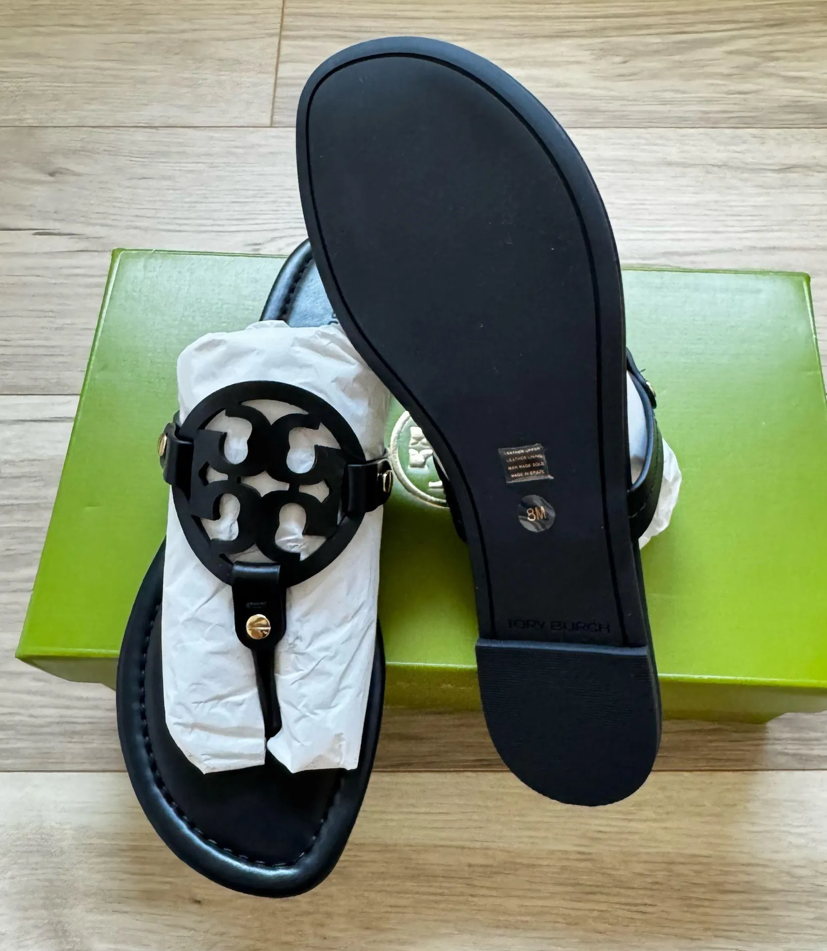 Tory Burch Miller Sandals Black 8 - Image 6