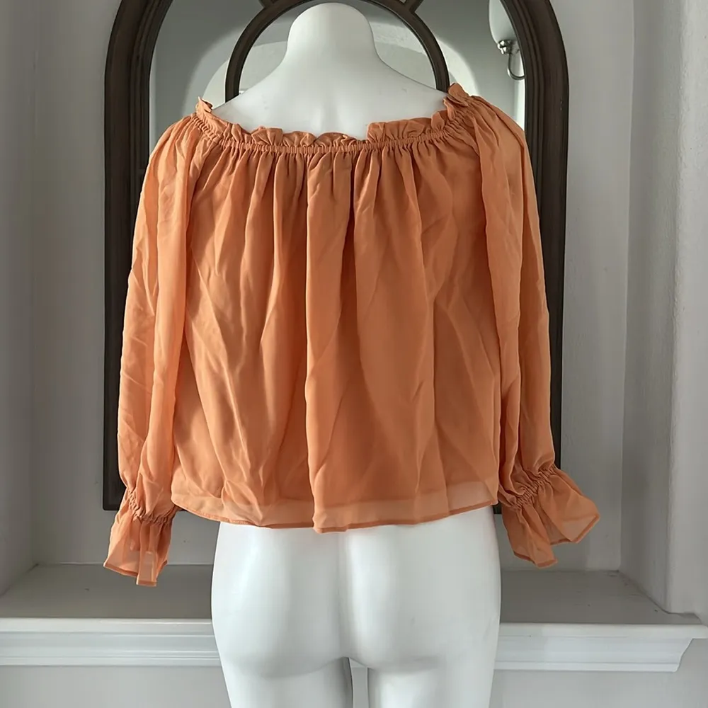 1.State xRevolve Off-The-Shoulder Peplum Blouse in Toasted Nut Size S, New w/Tag - Image 7