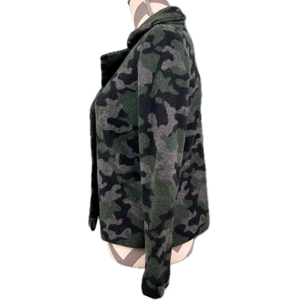 Anthropologie Field Flower Camo Wool Sweater Coat - Size S - Image 4